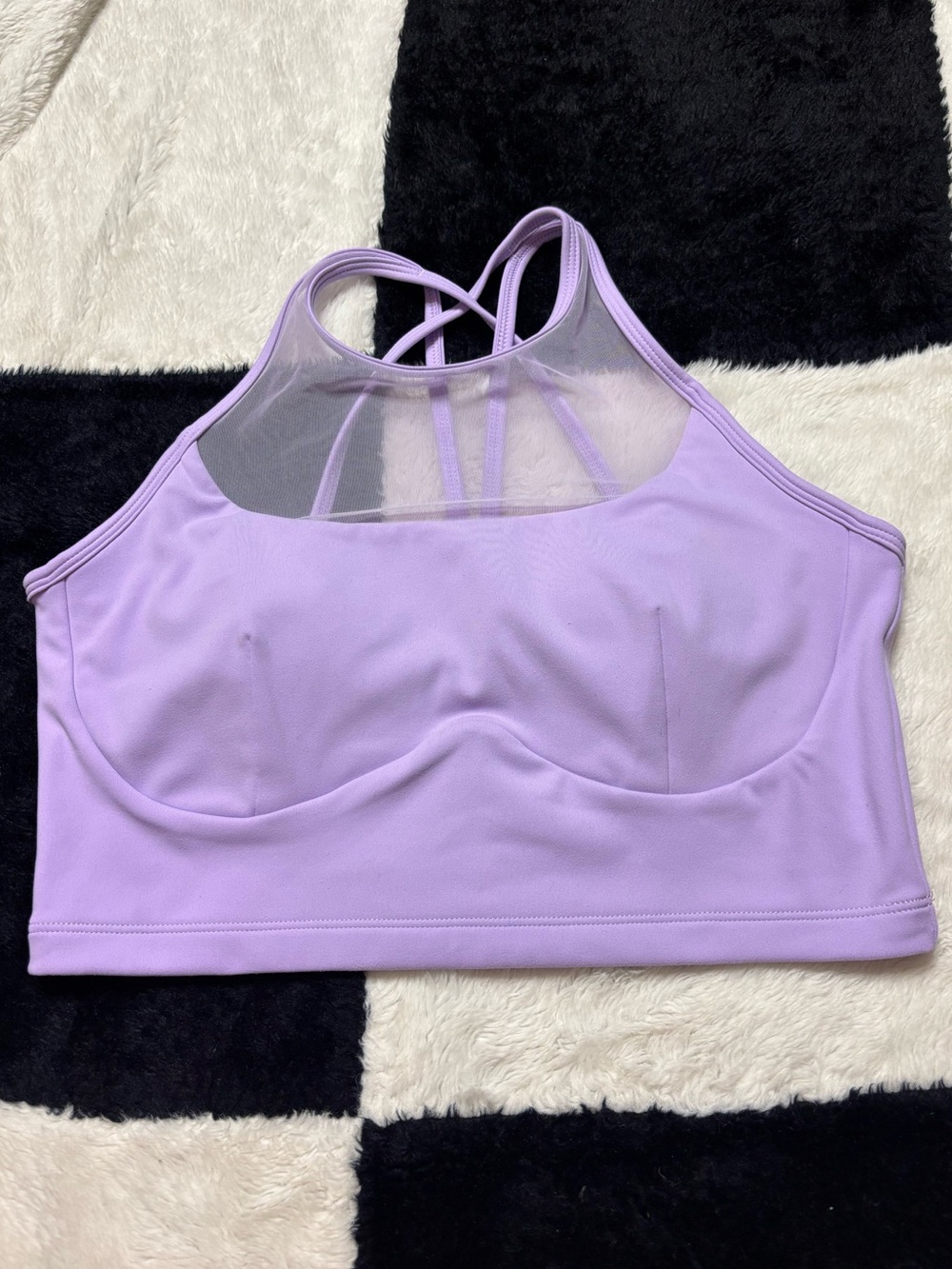 POPFLEX digital Lavender Celeste mesh crop bralette